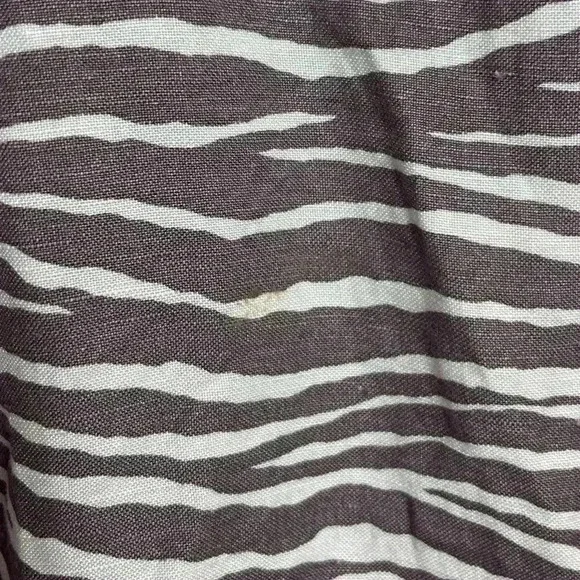 LOFT Zebra Brown White Sleeveless Pocket Linen Keyhole Shift Dress Women’s 6 - Picture 8 of 8